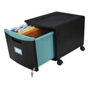 Storex wholesale. Single-drawer Mobile Filing Cabinet, 14.75w X 18.25d X 12.75h, Black-teal. HSD Wholesale: Janitorial Supplies, Breakroom Supplies, Office Supplies.