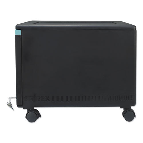 Storex wholesale. Single-drawer Mobile Filing Cabinet, 14.75w X 18.25d X 12.75h, Black-teal. HSD Wholesale: Janitorial Supplies, Breakroom Supplies, Office Supplies.