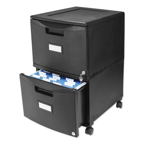 Storex wholesale. Two-drawer Mobile Filing Cabinet, 14.75w X 18.25d X 26h, Black. HSD Wholesale: Janitorial Supplies, Breakroom Supplies, Office Supplies.