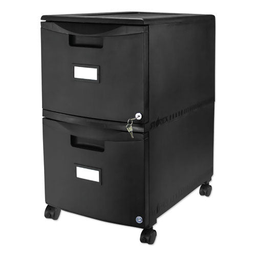 Storex wholesale. Two-drawer Mobile Filing Cabinet, 14.75w X 18.25d X 26h, Black. HSD Wholesale: Janitorial Supplies, Breakroom Supplies, Office Supplies.