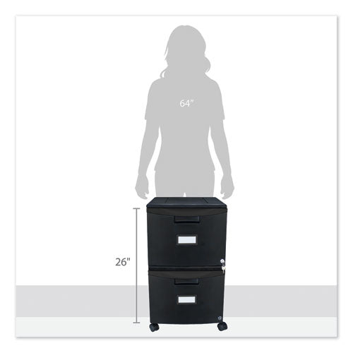 Storex wholesale. Two-drawer Mobile Filing Cabinet, 14.75w X 18.25d X 26h, Black. HSD Wholesale: Janitorial Supplies, Breakroom Supplies, Office Supplies.