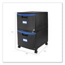 Storex wholesale. Two-drawer Mobile Filing Cabinet, 14.75w X 18.25d X 26h, Black-blue. HSD Wholesale: Janitorial Supplies, Breakroom Supplies, Office Supplies.