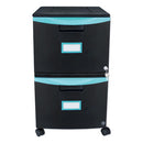 Storex wholesale. Two-drawer Mobile Filing Cabinet, 14.75w X 18.25d X 26h, Black-teal. HSD Wholesale: Janitorial Supplies, Breakroom Supplies, Office Supplies.