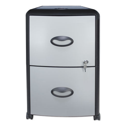 Storex wholesale. Two-drawer Mobile Filing Cabinet With Metal Siding, 19w X 15d X 23h, Silver-black. HSD Wholesale: Janitorial Supplies, Breakroom Supplies, Office Supplies.