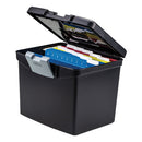 Storex wholesale. Portable File Box With Large Organizer Lid, Letter Files, 13.25" X 10.88" X 11", Black. HSD Wholesale: Janitorial Supplies, Breakroom Supplies, Office Supplies.
