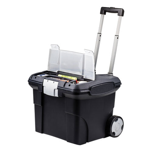 Storex wholesale. Premium File Cart, 15w X 16.38d X 14.25 To 30h, Black. HSD Wholesale: Janitorial Supplies, Breakroom Supplies, Office Supplies.
