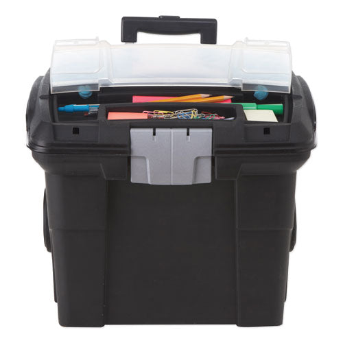 Storex wholesale. Premium File Cart, 15w X 16.38d X 14.25 To 30h, Black. HSD Wholesale: Janitorial Supplies, Breakroom Supplies, Office Supplies.