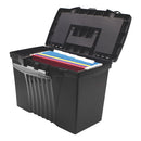 Storex wholesale. Portable Letter-legal Filebox With Organizer Lid, Letter-legal Files, 14.5" X 10.5" X 12", Black. HSD Wholesale: Janitorial Supplies, Breakroom Supplies, Office Supplies.