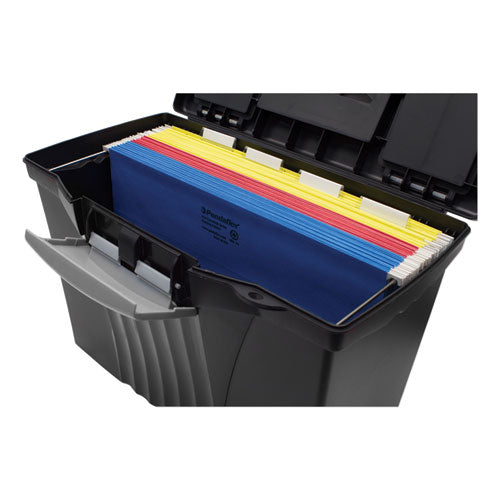 Storex wholesale. Portable Letter-legal Filebox With Organizer Lid, Letter-legal Files, 14.5" X 10.5" X 12", Black. HSD Wholesale: Janitorial Supplies, Breakroom Supplies, Office Supplies.