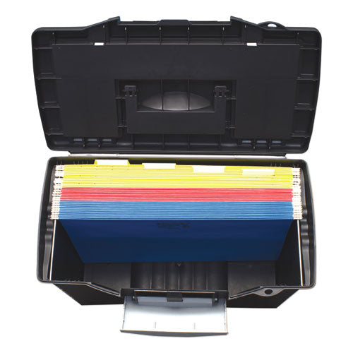 Storex wholesale. Portable Letter-legal Filebox With Organizer Lid, Letter-legal Files, 14.5" X 10.5" X 12", Black. HSD Wholesale: Janitorial Supplies, Breakroom Supplies, Office Supplies.