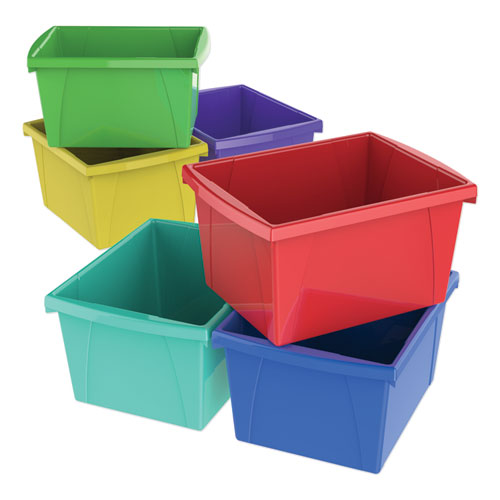 Storex wholesale. Storage Bins, 4 Gal, 10" X 12.63" X 7.75", Randomly Assorted Colors. HSD Wholesale: Janitorial Supplies, Breakroom Supplies, Office Supplies.