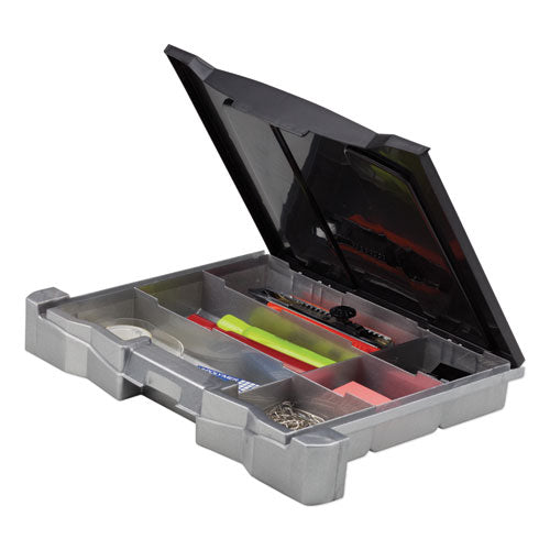 Storex wholesale. Portable File Box With Drawer, Letter Files, 14" X 11.25" X 14.5", Black. HSD Wholesale: Janitorial Supplies, Breakroom Supplies, Office Supplies.