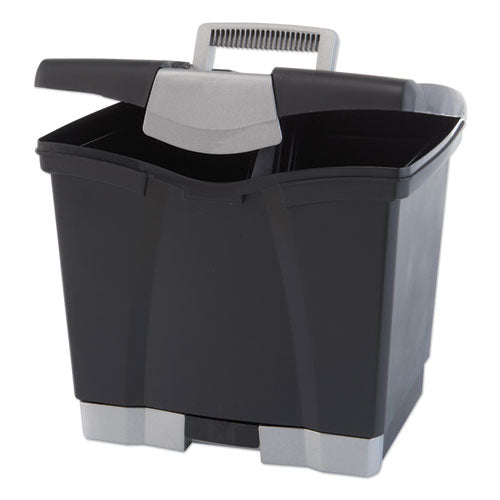 Storex wholesale. Portable File Box With Drawer, Letter Files, 14" X 11.25" X 14.5", Black. HSD Wholesale: Janitorial Supplies, Breakroom Supplies, Office Supplies.