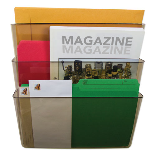 Storex wholesale. Wall File, Letter, 13 X 14, Three Pocket, Smoke. HSD Wholesale: Janitorial Supplies, Breakroom Supplies, Office Supplies.