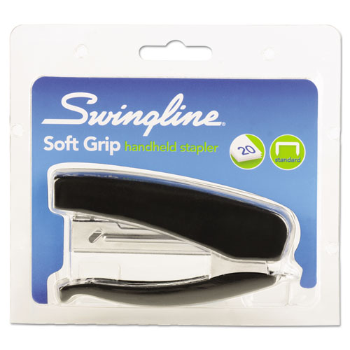 Swingline® wholesale. Swingline Soft Grip Half Strip Hand Stapler, 20-sheet Capacity, Black. HSD Wholesale: Janitorial Supplies, Breakroom Supplies, Office Supplies.