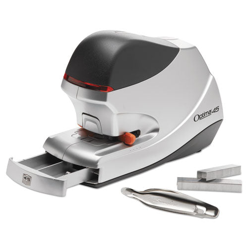 Swingline® wholesale. Swingline Optima 45 Electric Stapler, 45-sheet Capacity, Silver. HSD Wholesale: Janitorial Supplies, Breakroom Supplies, Office Supplies.