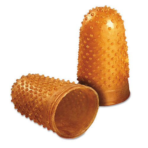 Swingline® wholesale. Swingline Rubber Finger Tips, 14 (x-large), Amber, Dozen. HSD Wholesale: Janitorial Supplies, Breakroom Supplies, Office Supplies.