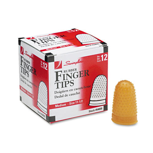 Swingline® wholesale. Swingline Rubber Finger Tips, 11 1-2 (medium), Amber, Dozen. HSD Wholesale: Janitorial Supplies, Breakroom Supplies, Office Supplies.