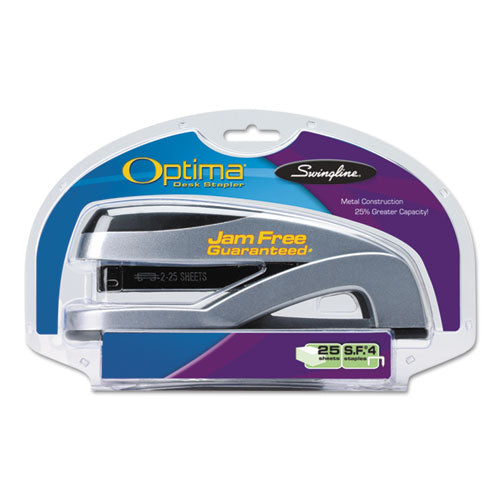 Swingline® wholesale. Swingline Optima Full Strip Desk Stapler, 25-sheet Capacity, Silver. HSD Wholesale: Janitorial Supplies, Breakroom Supplies, Office Supplies.