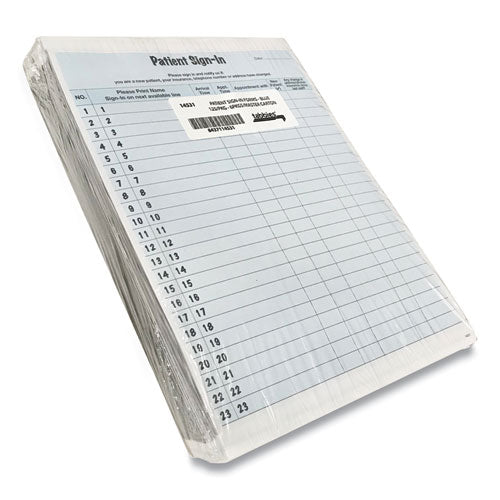 Tabbies® wholesale. Patient Sign-in Label Forms, 8 1-2 X 11 5-8, 125 Sheets-pack, Blue. HSD Wholesale: Janitorial Supplies, Breakroom Supplies, Office Supplies.