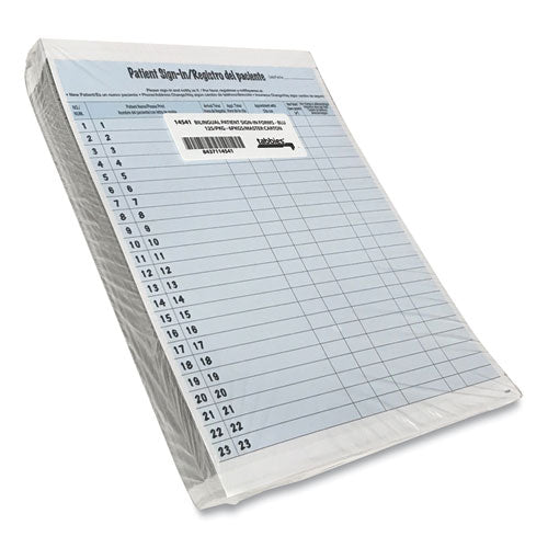 Tabbies® wholesale. Hipaa Labels, Patient Sign-in, 8.5 X 11, Blue, 23-sheet, 125 Sheets-pack. HSD Wholesale: Janitorial Supplies, Breakroom Supplies, Office Supplies.