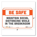 Tabbies® wholesale. Besafe Messaging Repositionable Wall-door Signs, 9 X 6, Maintain Social Distancing While In The Breakroom, White, 3-pack. HSD Wholesale: Janitorial Supplies, Breakroom Supplies, Office Supplies.