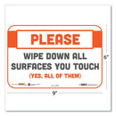 Tabbies® wholesale. Besafe Messaging Repositionable Wall-door Signs, 9 X 6, Please Wipe Down All Surfaces You Touch, White, 30-carton. HSD Wholesale: Janitorial Supplies, Breakroom Supplies, Office Supplies.