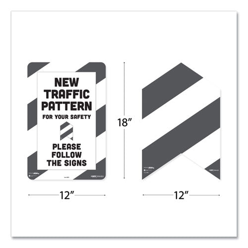 Tabbies® wholesale. Besafe Carpet Decals, New Traffic Pattern For Your Safety; Please Follow The Signs, 12 X 18, White-gray, 7-pack. HSD Wholesale: Janitorial Supplies, Breakroom Supplies, Office Supplies.