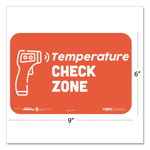 Tabbies® wholesale. Besafe Messaging Education Wall Signs, 9 X 6,  "temperature Check Zone", 3-pack. HSD Wholesale: Janitorial Supplies, Breakroom Supplies, Office Supplies.