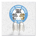 Tabbies® wholesale. Besafe Messaging Education Floor Signs, Leave Some Space; Stay At Arms Length; Be Safe, 12" Dia, White-blue, 6-pack. HSD Wholesale: Janitorial Supplies, Breakroom Supplies, Office Supplies.