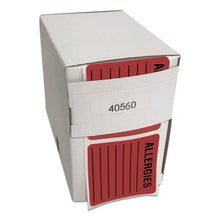 Load image into Gallery viewer, Tabbies® wholesale. Allergy Warning Labels, Allergies, 2 X 2, Fluorescent Red, 500-roll. HSD Wholesale: Janitorial Supplies, Breakroom Supplies, Office Supplies.