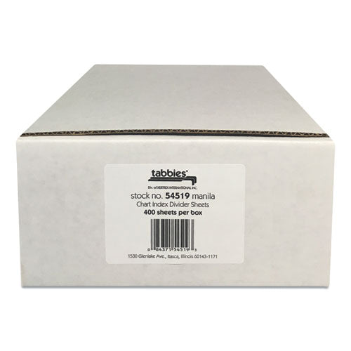 Tabbies® wholesale. Medical Chart Index Divider Sheets, 11 X 8.5, Manila, 400-box. HSD Wholesale: Janitorial Supplies, Breakroom Supplies, Office Supplies.