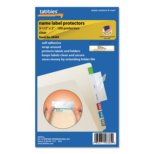 Tabbies® wholesale. Self-adhesive Label-file Folder Protector, Top Tab, 3 1-2 X 2, Clear, 500-box. HSD Wholesale: Janitorial Supplies, Breakroom Supplies, Office Supplies.