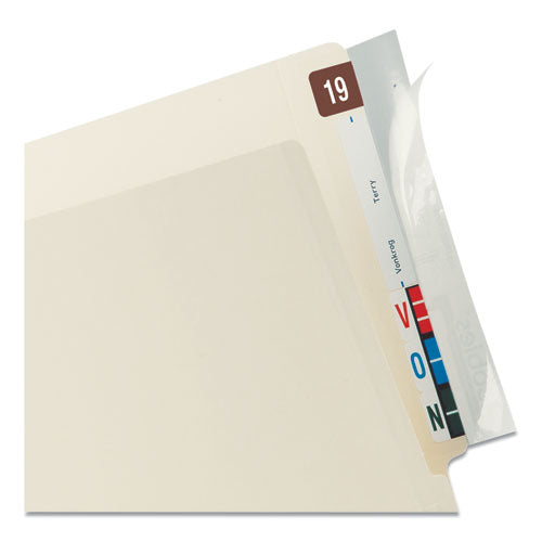 Tabbies® wholesale. Self-adhesive Label-file Folder Protector, End Tab, 2 X 8, Clear, 100-box. HSD Wholesale: Janitorial Supplies, Breakroom Supplies, Office Supplies.