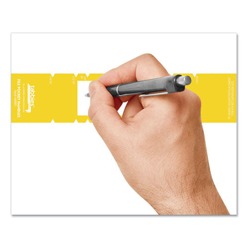 Tabbies® wholesale. File Pocket Handles, 9.63 X 2, Yellow-white, 4-sheet, 12 Sheets-pack. HSD Wholesale: Janitorial Supplies, Breakroom Supplies, Office Supplies.