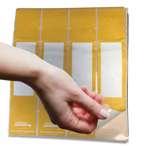 Tabbies® wholesale. File Pocket Handles, 9.63 X 2, Yellow-white, 4-sheet, 12 Sheets-pack. HSD Wholesale: Janitorial Supplies, Breakroom Supplies, Office Supplies.