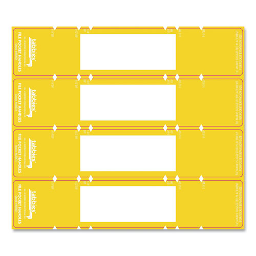 Tabbies® wholesale. File Pocket Handles, 9.63 X 2, Yellow-white, 4-sheet, 12 Sheets-pack. HSD Wholesale: Janitorial Supplies, Breakroom Supplies, Office Supplies.