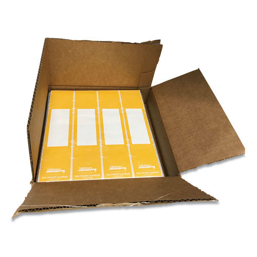 Tabbies® wholesale. File Pocket Handles, 9.63 X 2, Yellow-white, 4-sheet, 12 Sheets-pack. HSD Wholesale: Janitorial Supplies, Breakroom Supplies, Office Supplies.