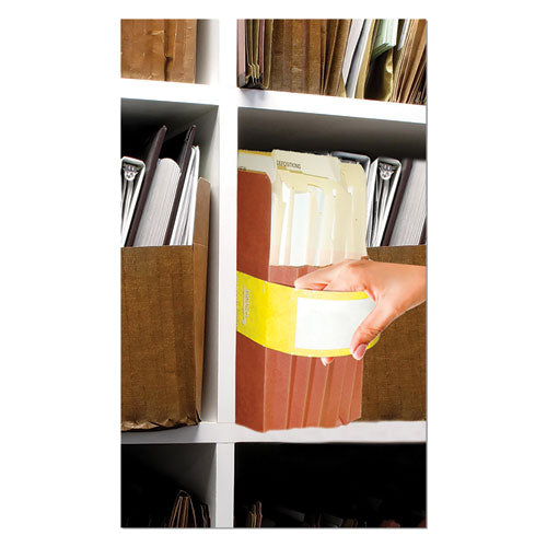 Tabbies® wholesale. File Pocket Handles, 9.63 X 2, Yellow-white, 4-sheet, 12 Sheets-pack. HSD Wholesale: Janitorial Supplies, Breakroom Supplies, Office Supplies.