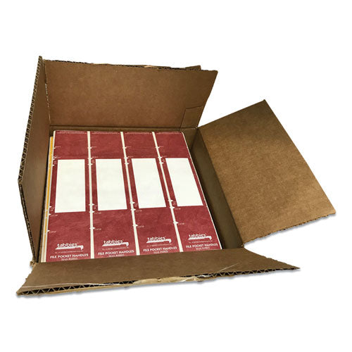 Tabbies® wholesale. File Pocket Handles, 9.63 X 2, Red-white, 4-sheet, 12 Sheets-pack. HSD Wholesale: Janitorial Supplies, Breakroom Supplies, Office Supplies.