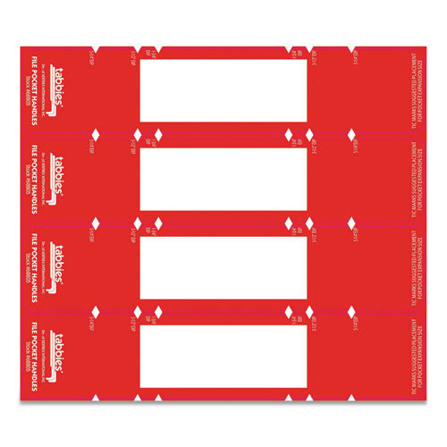 Tabbies® wholesale. File Pocket Handles, 9.63 X 2, Red-white, 4-sheet, 12 Sheets-pack. HSD Wholesale: Janitorial Supplies, Breakroom Supplies, Office Supplies.