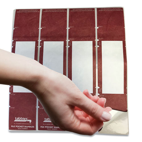 Tabbies® wholesale. File Pocket Handles, 9.63 X 2, Red-white, 4-sheet, 12 Sheets-pack. HSD Wholesale: Janitorial Supplies, Breakroom Supplies, Office Supplies.