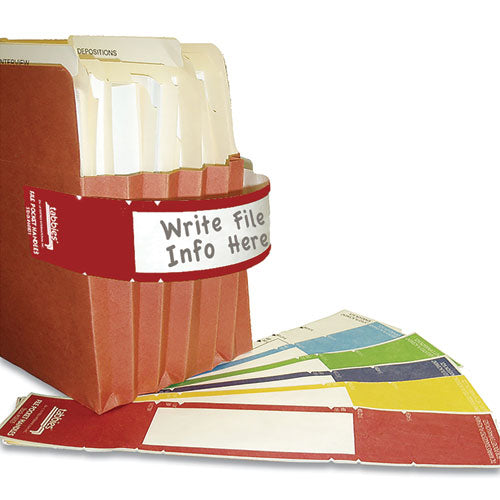 Tabbies® wholesale. File Pocket Handles, 9.63 X 2, Red-white, 4-sheet, 12 Sheets-pack. HSD Wholesale: Janitorial Supplies, Breakroom Supplies, Office Supplies.