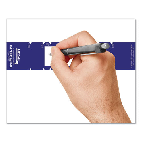 Tabbies® wholesale. File Pocket Handles, 9.63 X 2, Dark Blue-white, 4-sheet, 12 Sheets-pack. HSD Wholesale: Janitorial Supplies, Breakroom Supplies, Office Supplies.