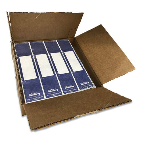 Tabbies® wholesale. File Pocket Handles, 9.63 X 2, Dark Blue-white, 4-sheet, 12 Sheets-pack. HSD Wholesale: Janitorial Supplies, Breakroom Supplies, Office Supplies.