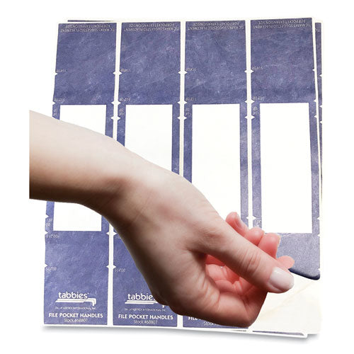 Tabbies® wholesale. File Pocket Handles, 9.63 X 2, Dark Blue-white, 4-sheet, 12 Sheets-pack. HSD Wholesale: Janitorial Supplies, Breakroom Supplies, Office Supplies.