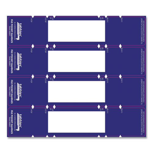 Tabbies® wholesale. File Pocket Handles, 9.63 X 2, Dark Blue-white, 4-sheet, 12 Sheets-pack. HSD Wholesale: Janitorial Supplies, Breakroom Supplies, Office Supplies.