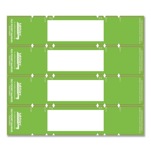 Tabbies® wholesale. File Pocket Handles, 9.63 X 2, Green-white,  4-sheet, 12 Sheets-pack. HSD Wholesale: Janitorial Supplies, Breakroom Supplies, Office Supplies.