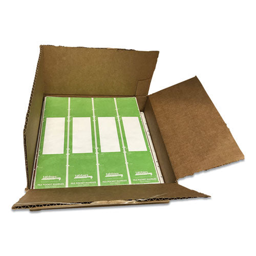 Tabbies® wholesale. File Pocket Handles, 9.63 X 2, Green-white,  4-sheet, 12 Sheets-pack. HSD Wholesale: Janitorial Supplies, Breakroom Supplies, Office Supplies.