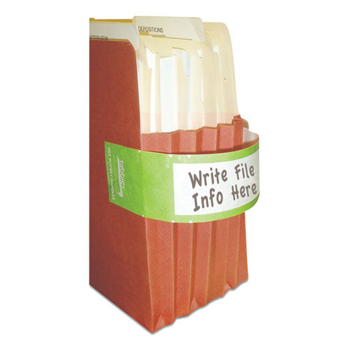 Tabbies® wholesale. File Pocket Handles, 9.63 X 2, Green-white,  4-sheet, 12 Sheets-pack. HSD Wholesale: Janitorial Supplies, Breakroom Supplies, Office Supplies.